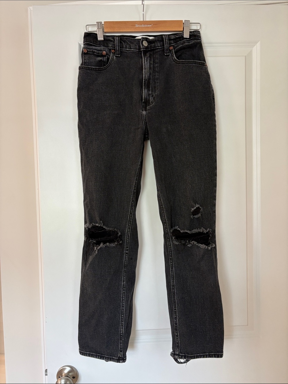 Abercrombie & Fitch High-Rise Distressed Black Women's Jeans